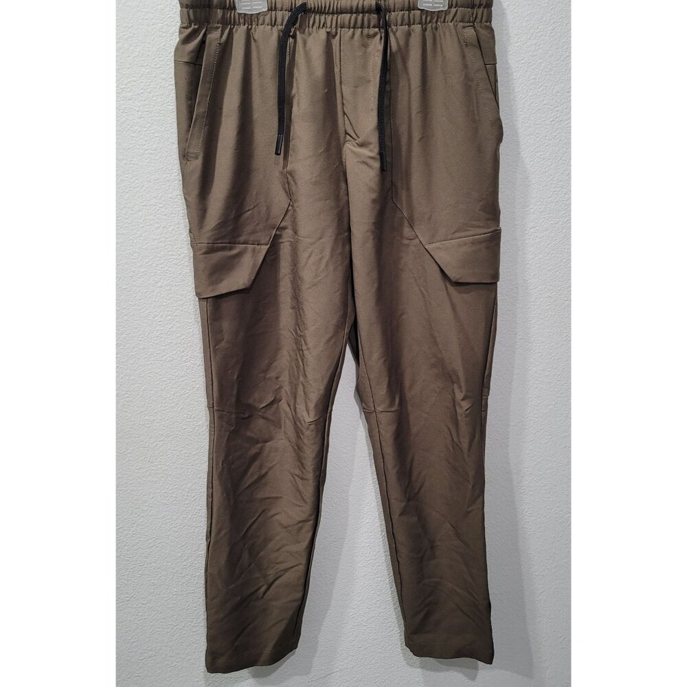 Men's FLX Pull-on Elastic Waist Brown Cargo Pants Size S